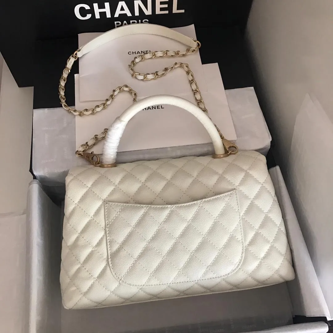 CHL Coco With Top Handle Bag White For Women 11in/28cm