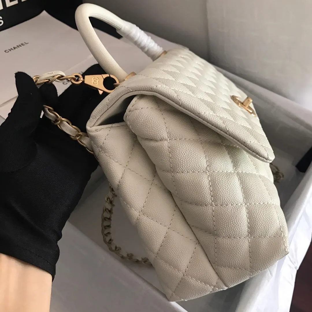 CHL Coco With Top Handle Bag White For Women 11in/28cm