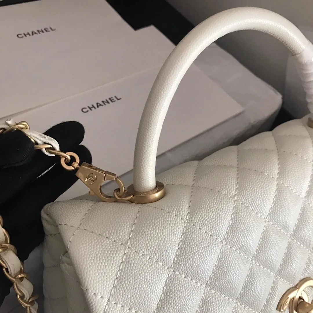 CHL Coco With Top Handle Bag White For Women 11in/28cm