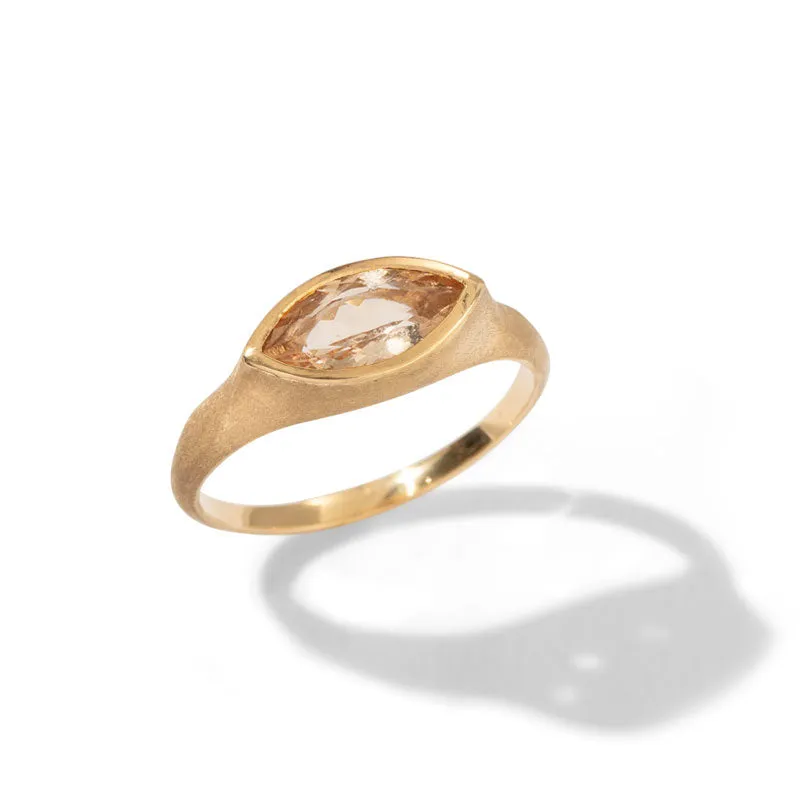 Iris Ring, Morganite, 9kt Yellow Gold