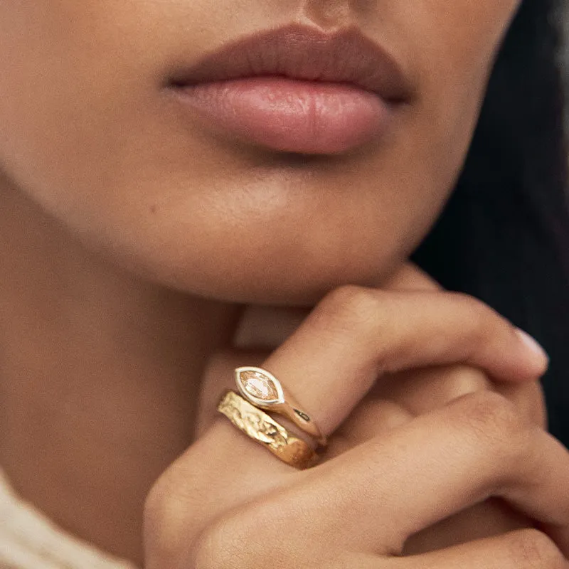 Iris Ring, Morganite, 9kt Yellow Gold